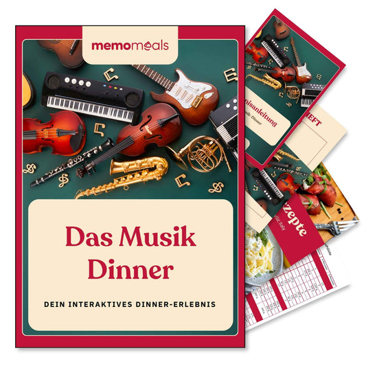 memomeals Musik Erlebnisbox von oben fotografiert mit aufgefächertem Inhalt darunter